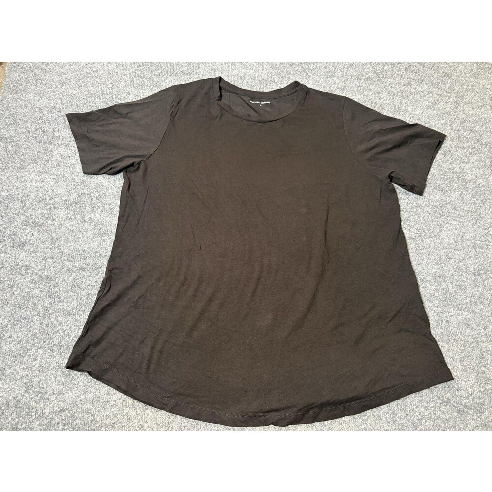 Universal Standard Shirt Womens M Black Crew Neck Short Sleeve Solid Stretch